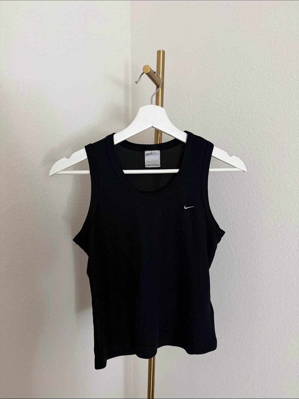 Nike Black Athletic Tank Top with Mini Swoosh